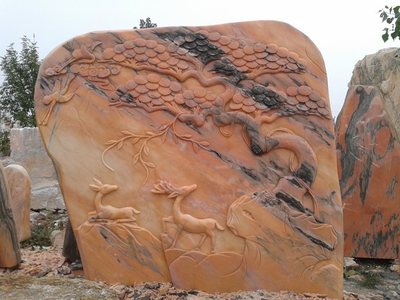 南阳福禄源晚霞红雕刻石